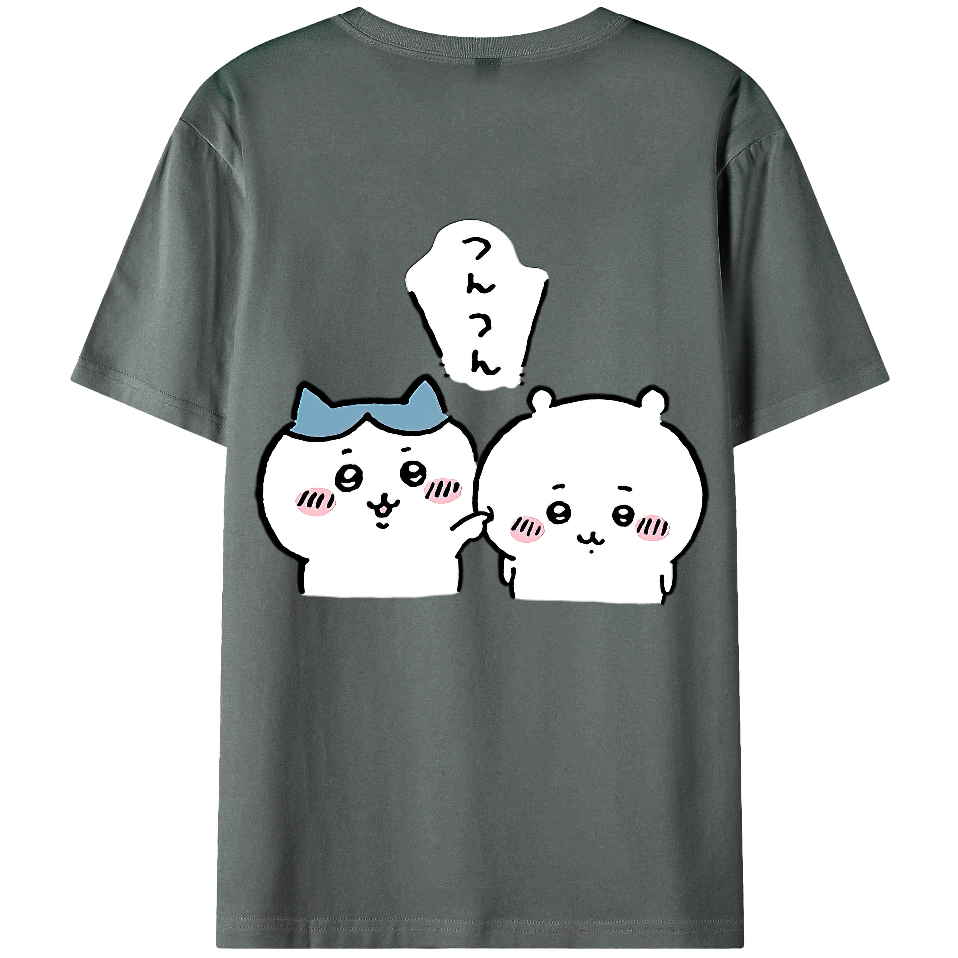 （画像用） ちいかわ ちいかわ Chii-kawa chiikawa 綿100％ メンズ半袖Tシャツ（バックプリント） 通気性